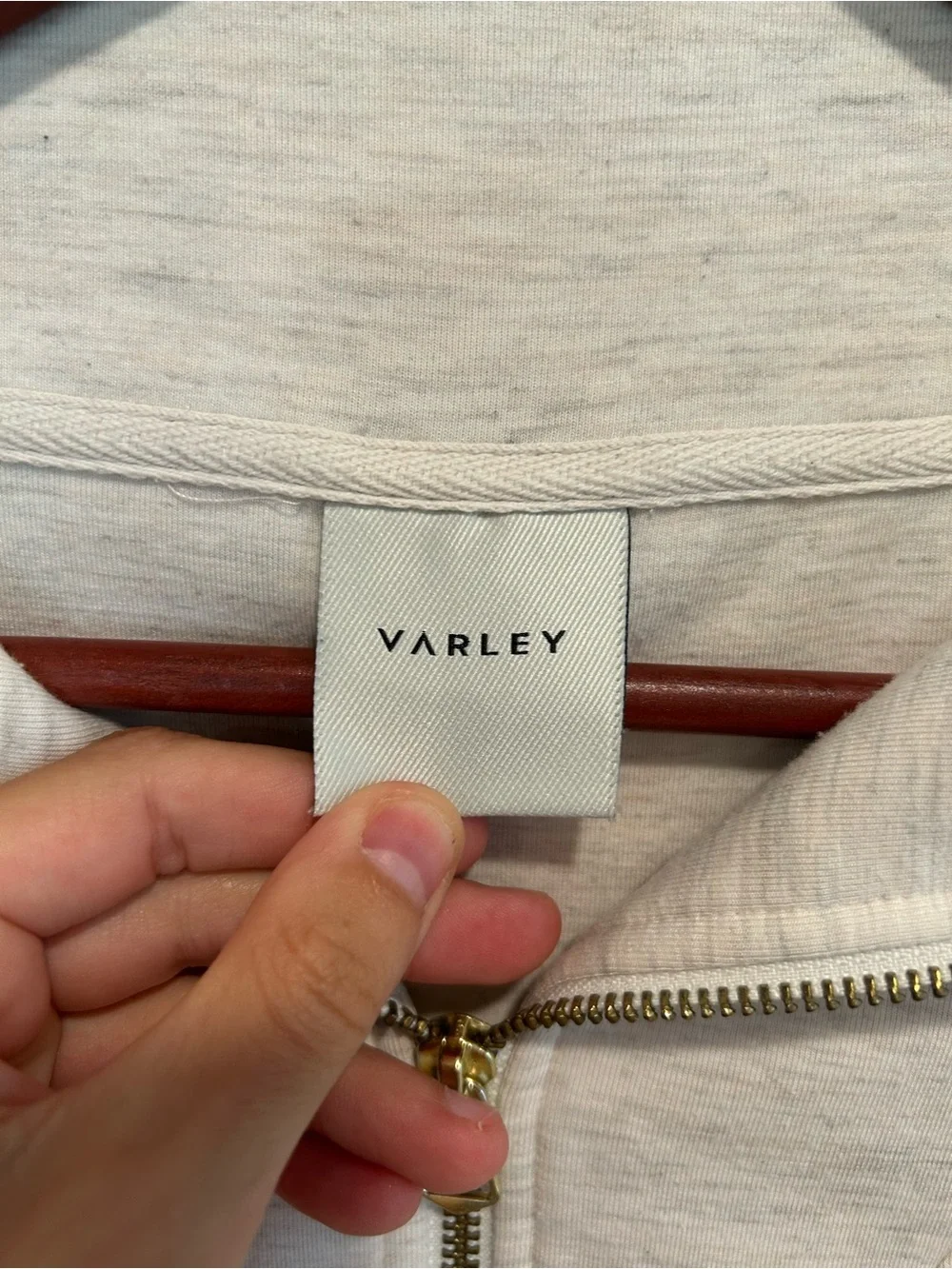 Varley Cream Quarter-Zip Sweater